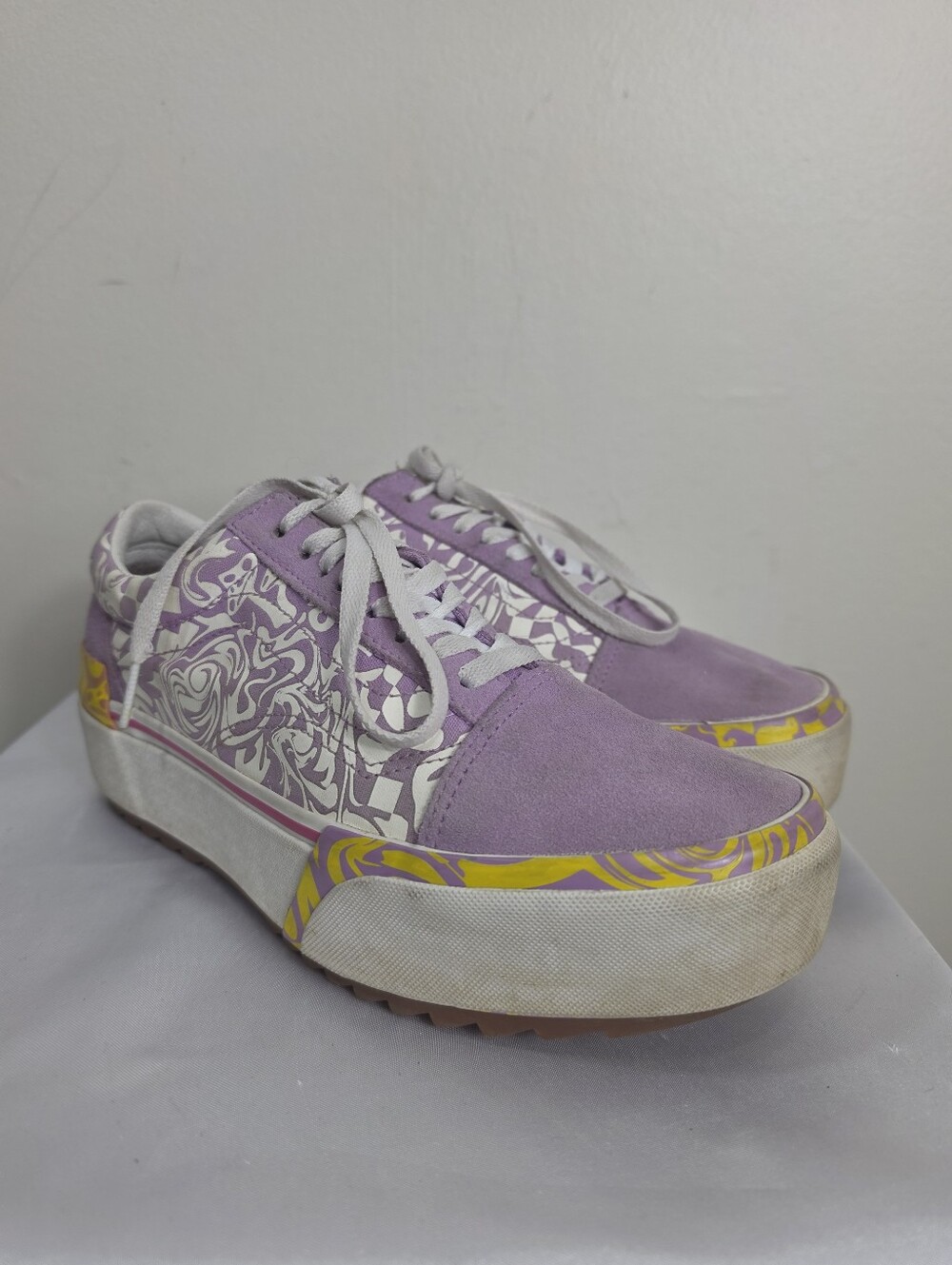 Vans Lavender and White Platform Unisex Sneakers 7.5M 9W